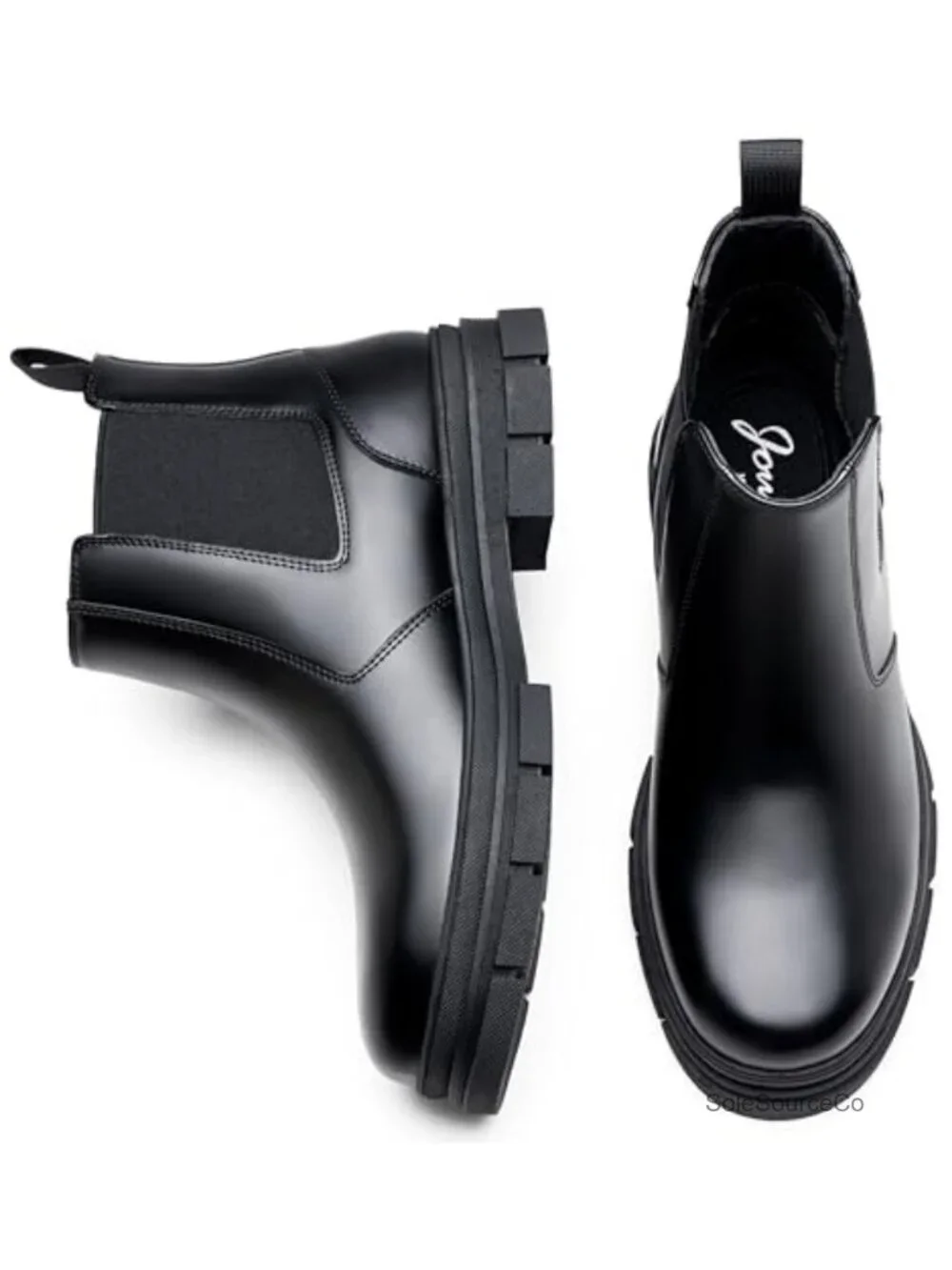 Mens Chelsea Boots Synthetic Leather Slip-On Ankle Dress Boots